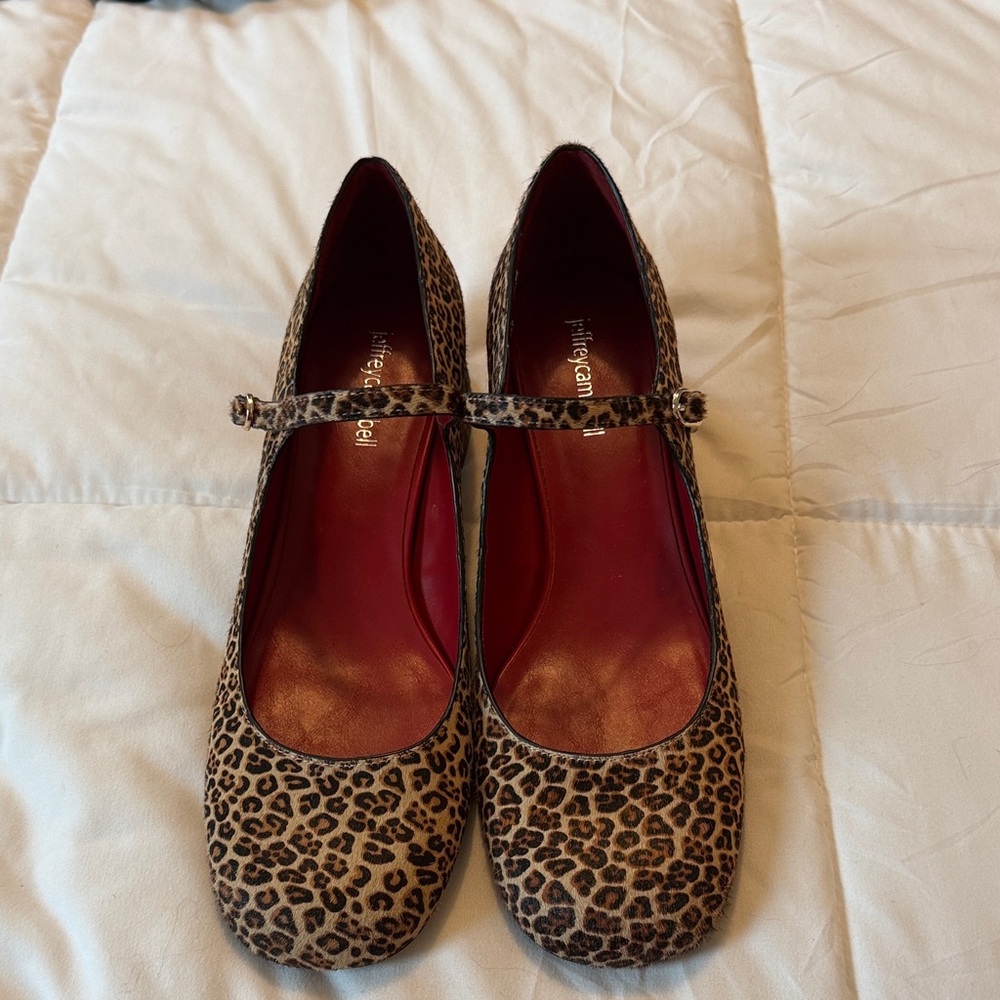 Jeffrey Campbell Leopard Print Mary Jane Ballet Flats size 8.5